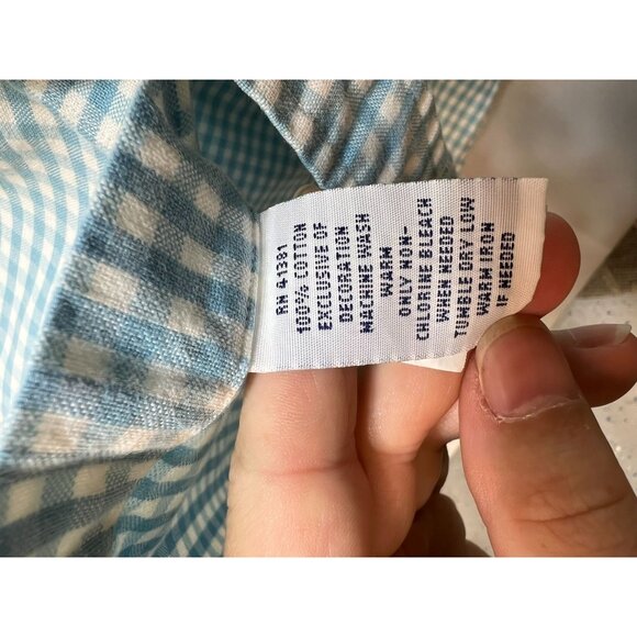 Ralph Lauren Men's Preppy Button Down Shirt Long Sleeve Size XL Blue White Check - Picture 4 of 13